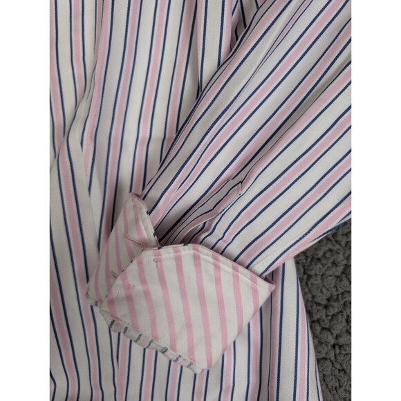 Talbots Shirt Womens Size 4 Long Sleeve Button Up Collared Non Iron Pink Stripe - Picture 5 of 12